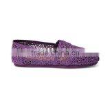 Wholesale Purple Crochet Women Classics Shoes Flat Slip on Shoes thumbnail-2