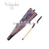 Peacock Pink Background Hand Painted Handmade Japanese Paper Umbrella thumbnail-3