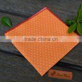 Navy Polka Dot Slant Point CUSTOM POCKET SQUARE Prefolded & Sewn thumbnail-3