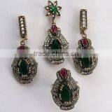 Path Of Love !! Victorian Multi Colour 925 Sterling Silver 4 Pieces Set, Online Silver Jewelry, Silver Jewelry 925 thumbnail-4