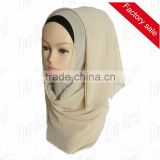 High Quality Plain Chiffon Solid Color Muslim Hijab Soft Shawls Wraps Multi Color Big Size