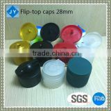 28mm wholesale PP plastic bottle Flip-top caps for shampoo, hair conditioner,cleanser,lotion,toner,florida water,perfume