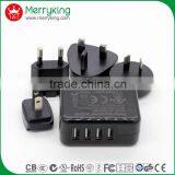 US AU EU UK Plug Four Port Usb Wall Plug Charger for Cellphone thumbnail-1
