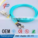 SC-FC 3m Duplex Multimode 10G OM3 50/125 3.0mm Pvc/lszh Fiber Optiic