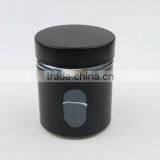 Black Colored Iron Covered Glass Storage Jar With Metal Screw Lid thumbnail-6