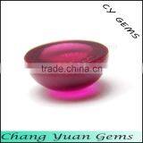 Cabochon Cut Round Shape Synthetic Ruby Gems thumbnail-2