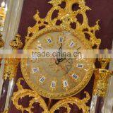 Exquisite Copper Cast Floor Clock, High Quality 24K Gold Floor Clock, Metal Mounted Floor Clock thumbnail-3