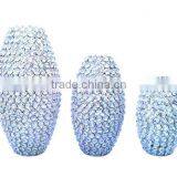 Hand Made Silver Crystal Flower Vase Pot Set of 3 for Home Decor thumbnail-1