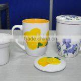 Set of 3 Porcelain Tea Cup Set With Decal Printing thumbnail-1