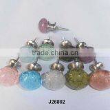 Knobs, Glass Knob With Brass Base Available in All Colours thumbnail-1