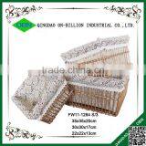 Natural Large Rectangular Handmade Cloth Lined Wicker Storage Basket thumbnail-2