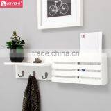 Wall Shelf and Mail Holder With 3 Coat Wall Hooks Creative Home Furniture Entryway Rack Floating Shelf