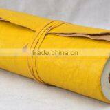 Handmade Vintage Crush Rolled Yellow Leather Notebook thumbnail-1