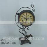 Hot Sale Home Decor Antique Decorative Desk Table Metal Clock Wooden Clock thumbnail-2