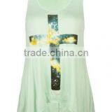 Newest Printing Lady Tank Top Dri Fit 100% Polyester Tank Top thumbnail-1