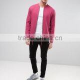 2017 Manufacturer High Quality New Design Durable Baseball Collar 100% Cotton Sweat Pink Casual Men Running Bomber Jacket thumbnail-4