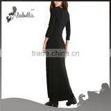 Long Sleeve Maxi Dress With V Neck Muslim Women Long Dress thumbnail-2