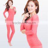 Custom 2014 New Winter Women's Modal Slim Sheath Long Johns Ladies Seamless Thermal Underwear O-neck Low Collar Top+pant Shapewe thumbnail-3