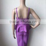 4 Colors Wholesale Knee Length Spaghetti Strap 2 Piece Women's High Waist HL Bodycon Bandage Dress Cocktail Party Dress thumbnail-4