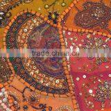 Orange Lounge Decor Pillow Indian Style Big Square Floor Ethnic Sari Cushion thumbnail-6