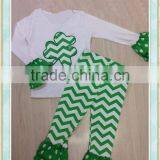 YIWU Factory Wholesale Sales Girls Fall Clothing Girl's Boutique Lucky Grass Printing Long Sleeve Suit thumbnail-1