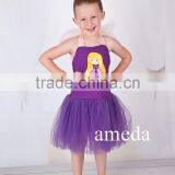 Gorgeous Girls Rapunzel Tangled Princess Tutu Purple Pink Party Dress Costume thumbnail-1