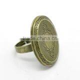 Antique Bronze Oval Pattern Photo Frame Locket Rings Ring Setting thumbnail-1