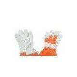 Household Cooking / Baking Double Palm Orange Split Cow Leather Gloves 11009OE thumbnail-1