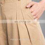2017 OEM Srevices Girls Simple Clothing Comfort Khaki Pleated Plus Trousers Wholesale thumbnail-3