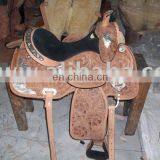 Leather Hand Tooled Western Saddle thumbnail-1