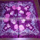 very soft low price floral printed fashion satin scarf for ladies