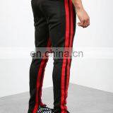 DiZNEW 2019 Wholesale High Quality Usa 2 Front Zip Pockets 2 Back Pockets Men Red Track Jeans Pants With Stripe thumbnail-4