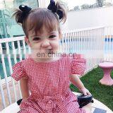 2019 New Summer Baby Girls Plaid Cotton Romper Wholesale Baby Clothing Free Ship thumbnail-5