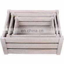 Lovely Heart Cut Handle Vintage Wooden Crates Storage Tray Rack Shelves thumbnail-3