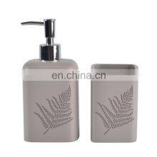 High Quality Leave Printed Polyresin European Resin Bathroom Accessories Vanity Set thumbnail-3