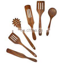 Wooden Utensils Set for Kitchen Handmade Natural Teak Cooking Spoons Wooden Spatula for Nonstick Cookware (7 Sets) thumbnail-2