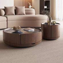 Durable Sintered Stone Table Top Wood Coffee Table thumbnail-3