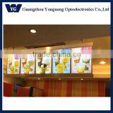 Silver Ultrathin High Brightness Advertising Display Board and LED Iluminate Restaurant Menu Board