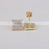 Hip Pop Jewelry Fashion Stud Earring 925 Silver Square Shape thumbnail-4