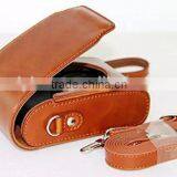 High Quality Handmade Leather Camera Case Pouch Bag With Shoulder Strap thumbnail-5