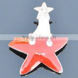 Red Enamel Smile Star Christmas Brooches thumbnail-1