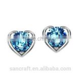 Factory supply multicolor fashion cheap heart shape alloy earrings