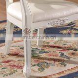 Rubber Wood White Leather Armchair High Back Dining Chair thumbnail-3
