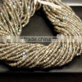 HANDMADE NATURAL BLUE FIRE LABRADORITE 3-4MM RONDELLE FACETED LOOSE BEADS STRAND thumbnail-4