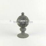 100109F- Engraved Metal Candle Lantern W/stand