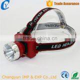 Rechargeable Battery and Solar Charging LED Flashlight Red Plastic Headlight