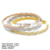 [CZQ-0001] 925 Silver Bangle With CZ Stones 3pcs Into 1 Bangle With 3 Colors Plating Unique New Bangle thumbnail-4