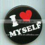 Pin Button Badge With Black Background and I Love Myself Words