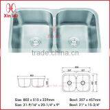 SUS304 Twin Kitchen Sink thumbnail-1