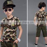 Boys Short Sleeve Cotton Handsome Camouflage Suit thumbnail-2